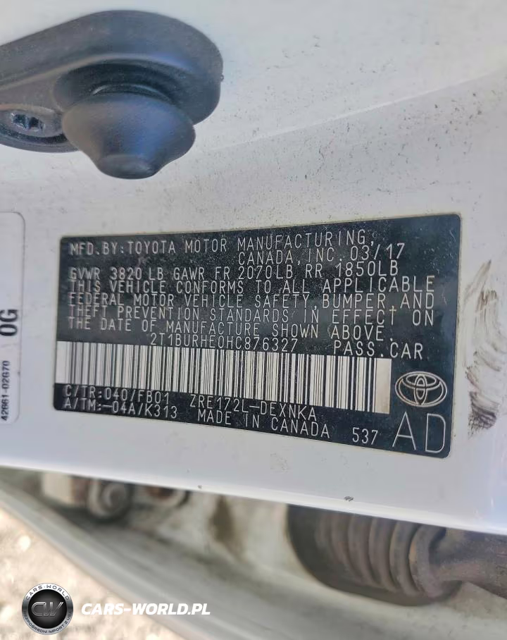 2017 Toyota Corolla Le VIN:2T1BURHE0HC876327 - 12