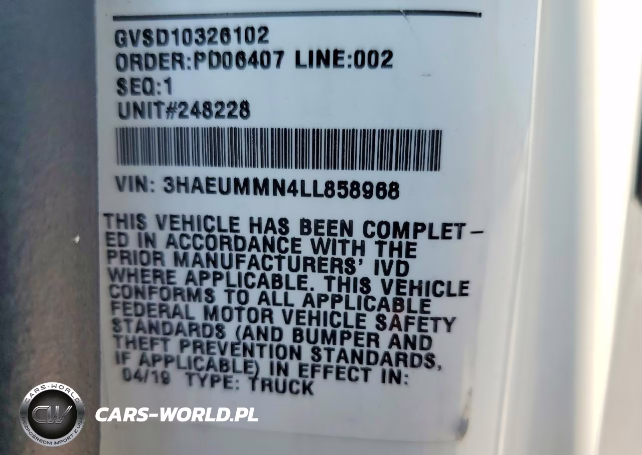 2020 International Mv607 Box Truck VIN:3HAEUMMN4LL858968 - 13