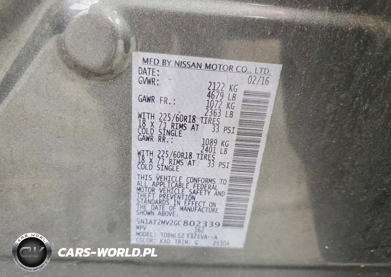 2016 Nissan Rogue Sl VIN:5N1AT2MV2GC802339 - 14