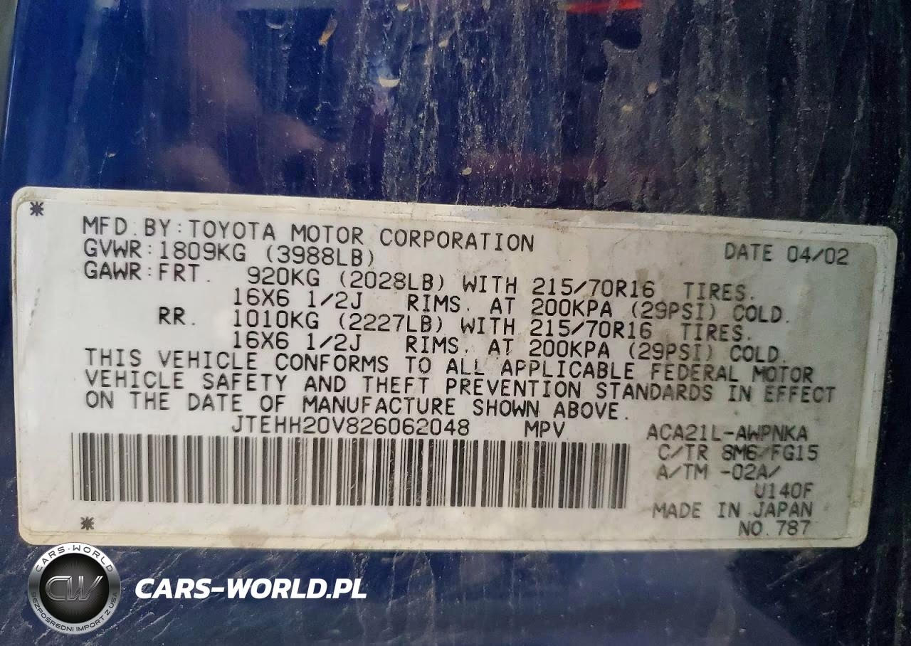 2002 Toyota Rav4 Base VIN:JTEHH20V826062048 - 13