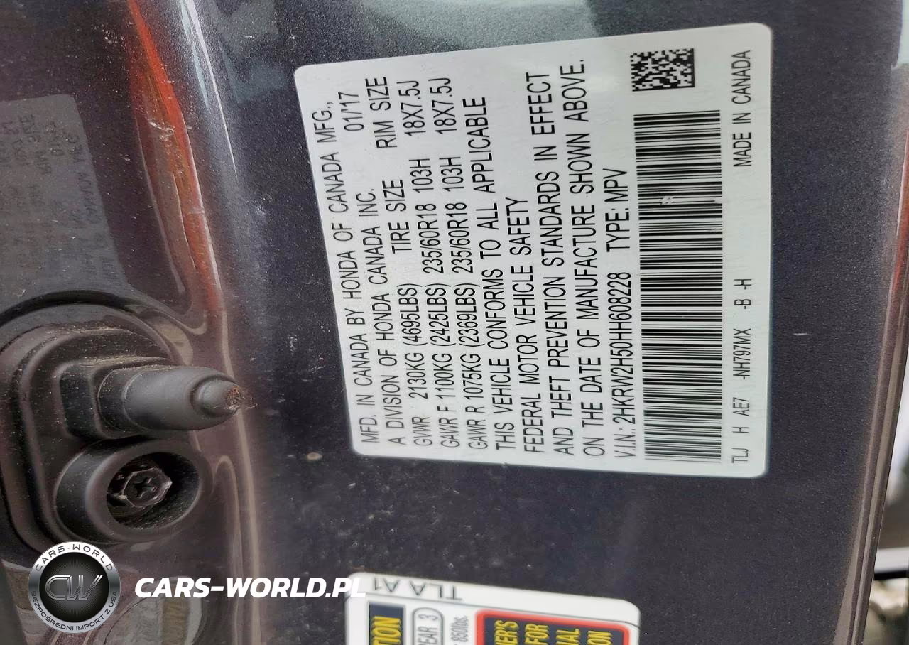 2017 Honda Cr-V Ex VIN:2HKRW2H50HH608228 - 13