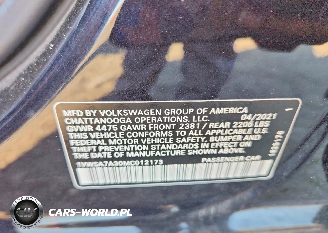 2021 Volkswagen Passat Se VIN:1VWSA7A30MC012173 - 12