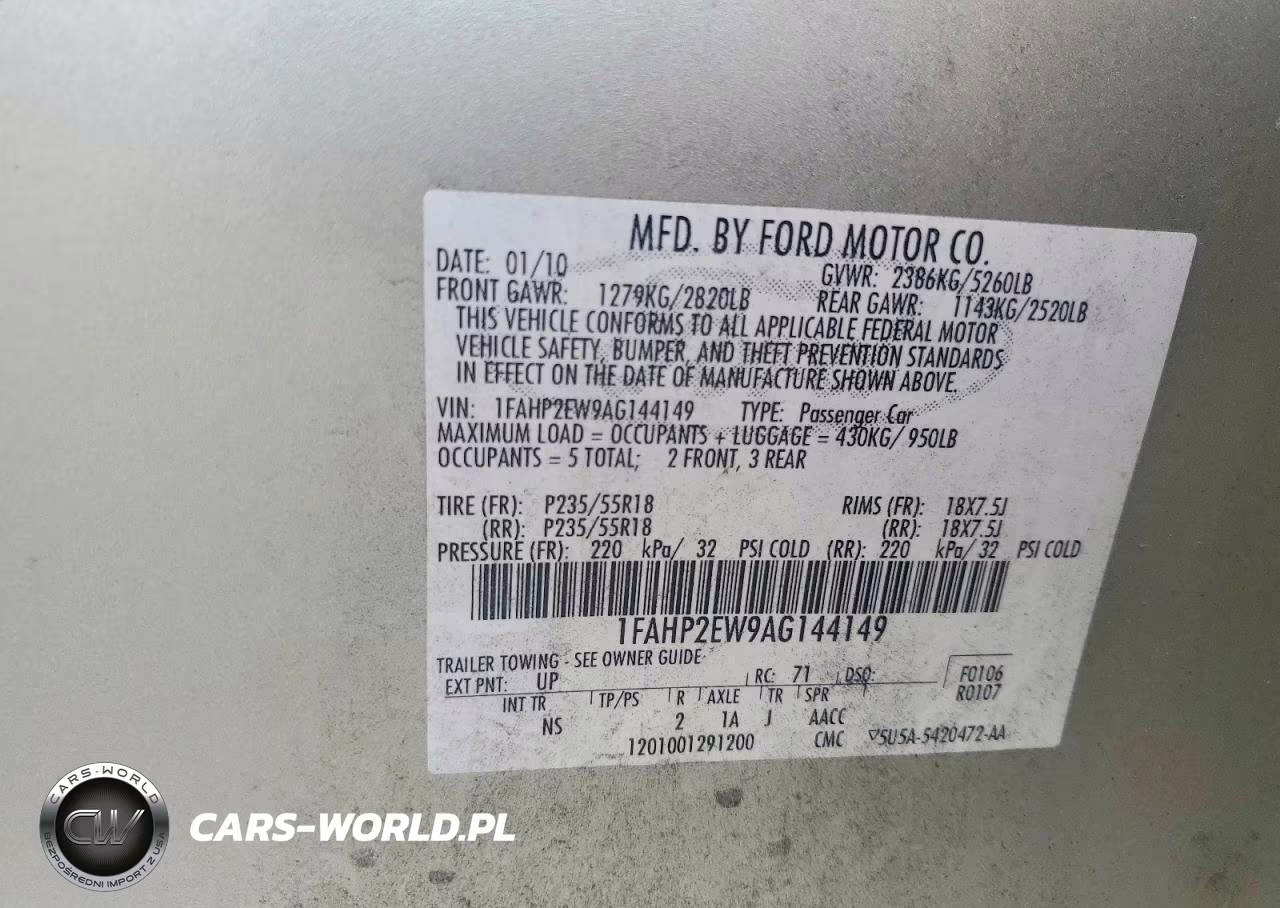 2010 Ford Taurus Sel VIN:1FAHP2EW9AG144149 - 12