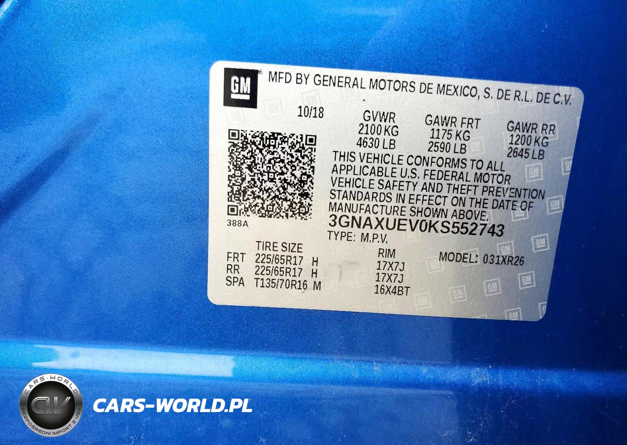 2019 Chevrolet Equinox Lt VIN:3GNAXUEV0KS552743 - 12