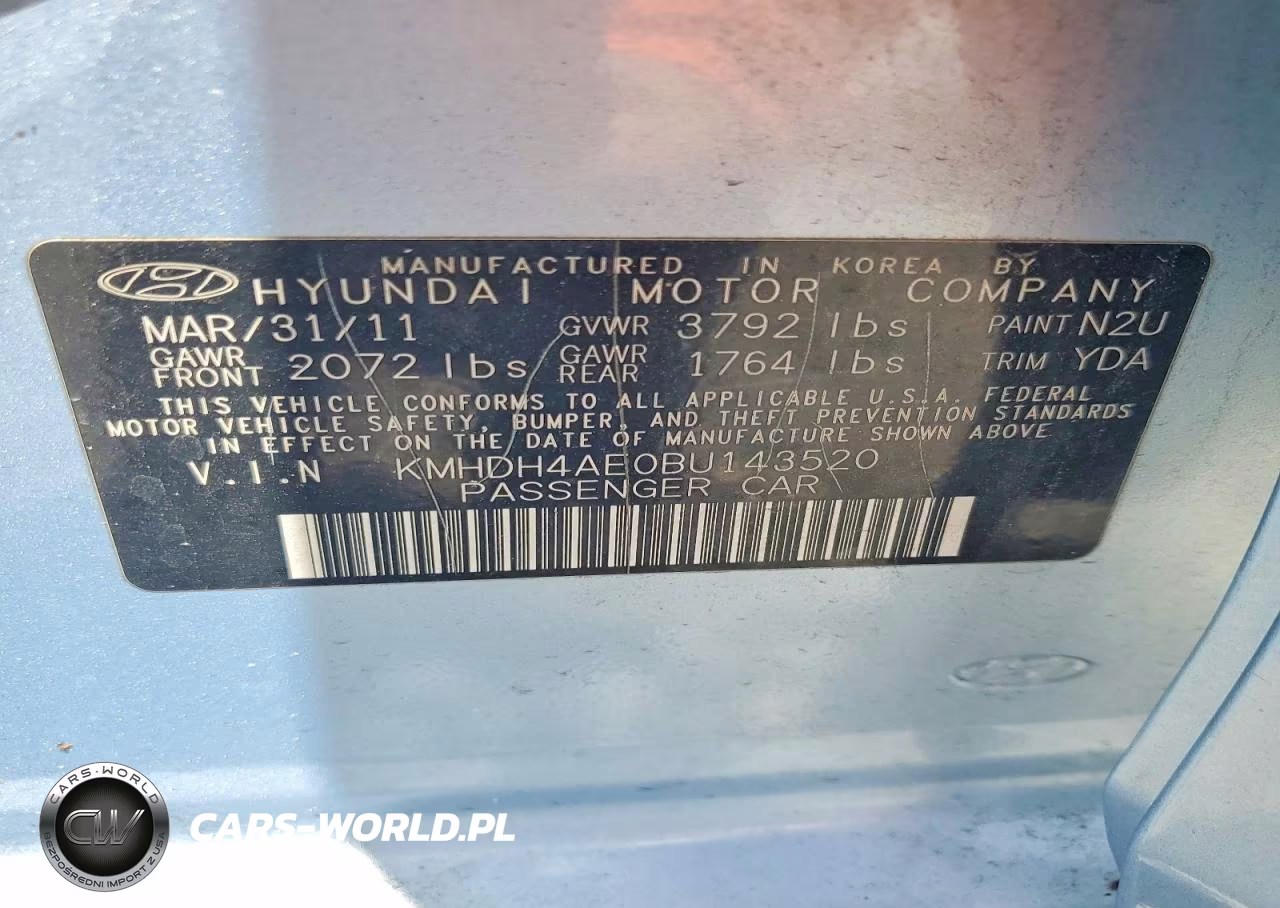 2011 Hyundai Elantra Limited VIN:KMHDH4AE0BU143520 - 13