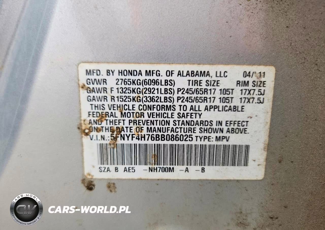 2011 Honda Pilot Exln VIN:5FNYF4H76BB086025 - 13