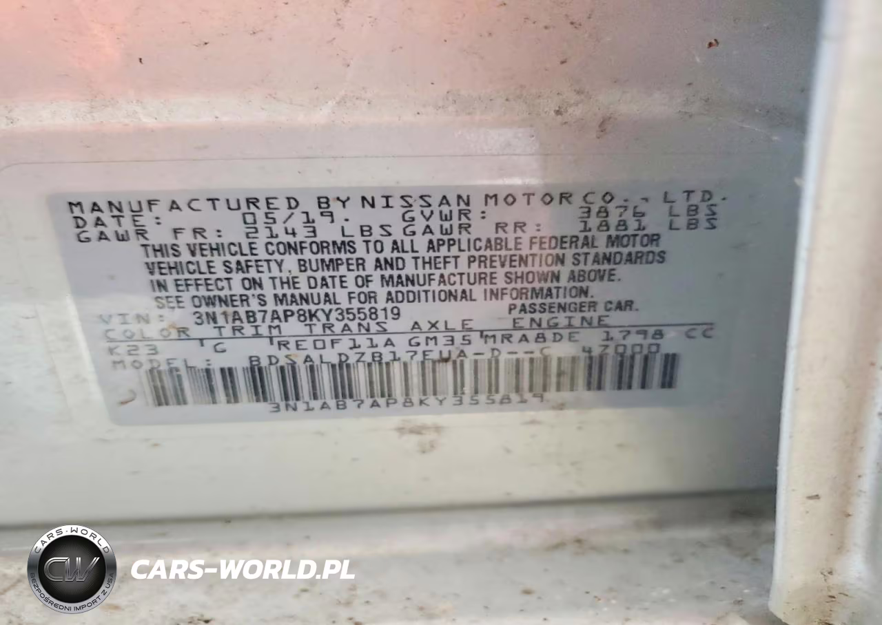 2019 Nissan Sentra Sv VIN:3N1AB7AP8KY355819 - 12