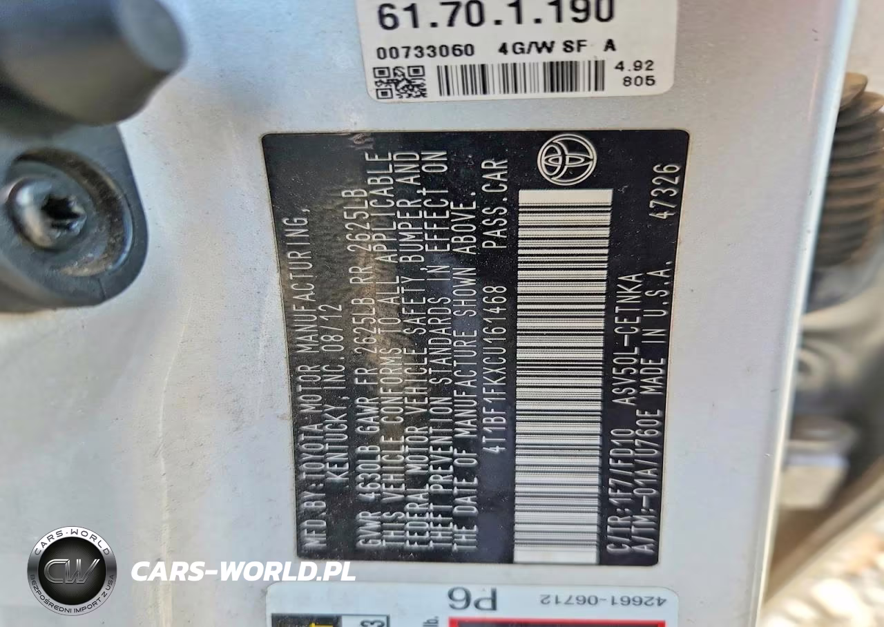 2012 Toyota Camry Le VIN:4T1BF1FKXCU161468 - 13