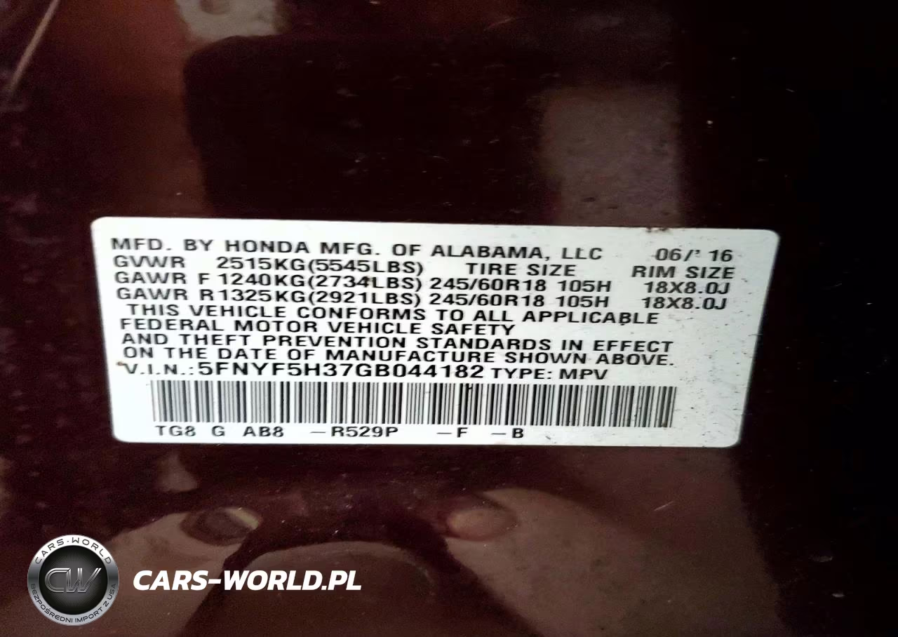 2016 Honda Pilot Ex VIN:5FNYF5H37GB044182 - 14