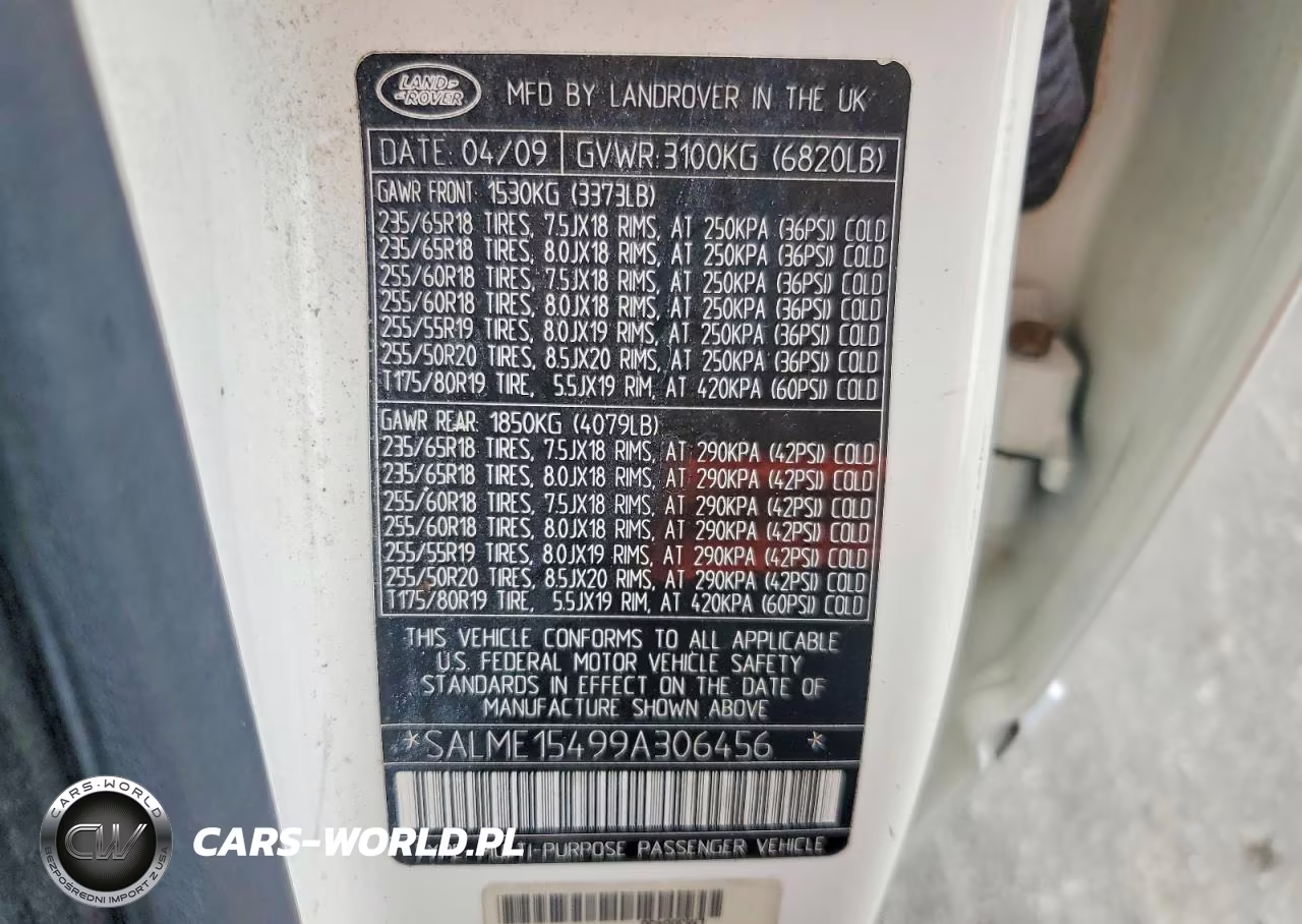 2009 Land Rover Range Rover Hse VIN:SALME15499A306456 - 13
