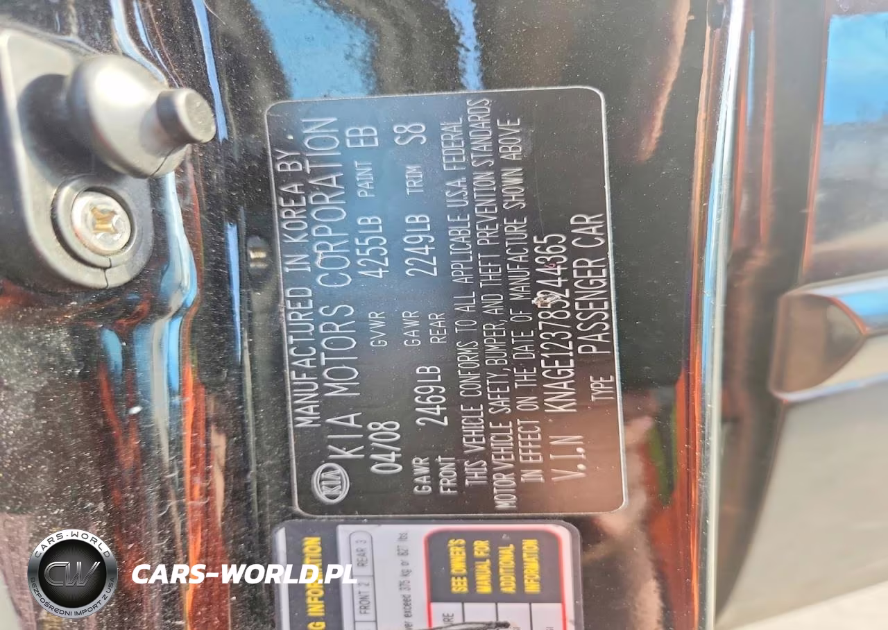 2008 Kia Optima Lx VIN:KNAGE123785244365 - 12