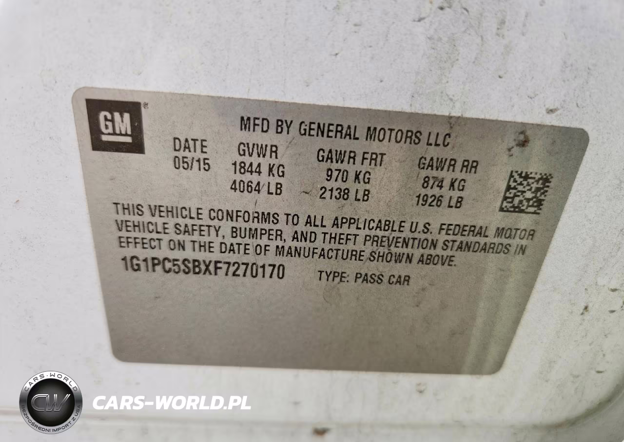 2015 Chevrolet Cruze Lt VIN:1G1PC5SBXF7270170 - 12
