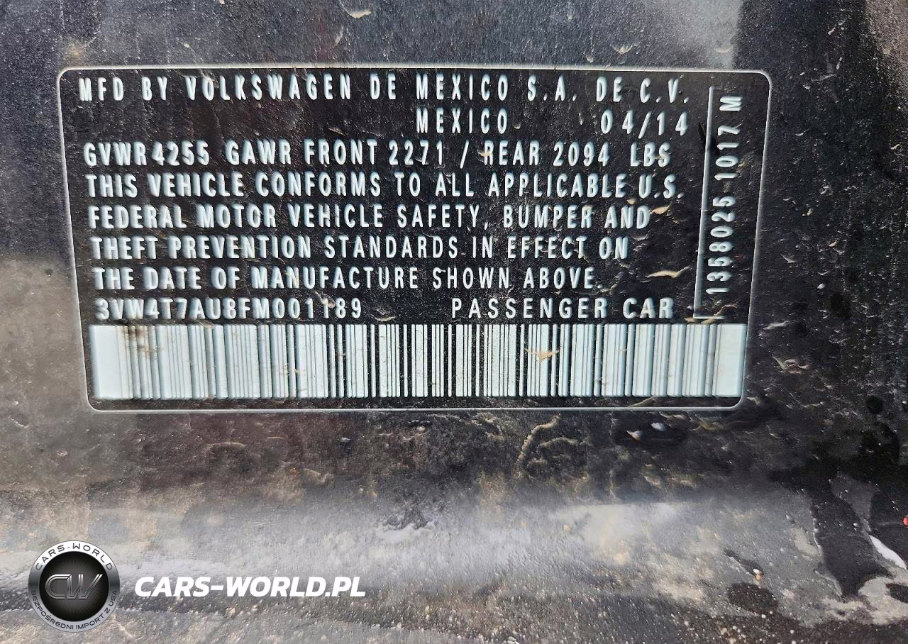 2015 Volkswagen Gti VIN:3VW4T7AU8FM001189 - 14