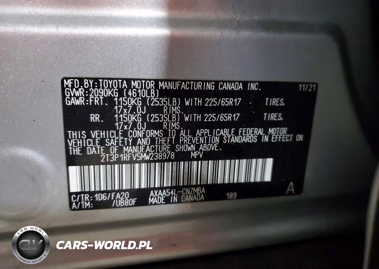 2021 Toyota Rav4 Xle VIN:2T3P1RFV5MW238978 - 13