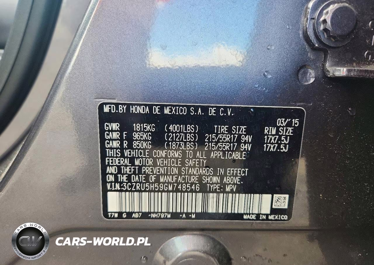 2016 Honda Hr-V Ex VIN:3CZRU5H59GM748546 - 12