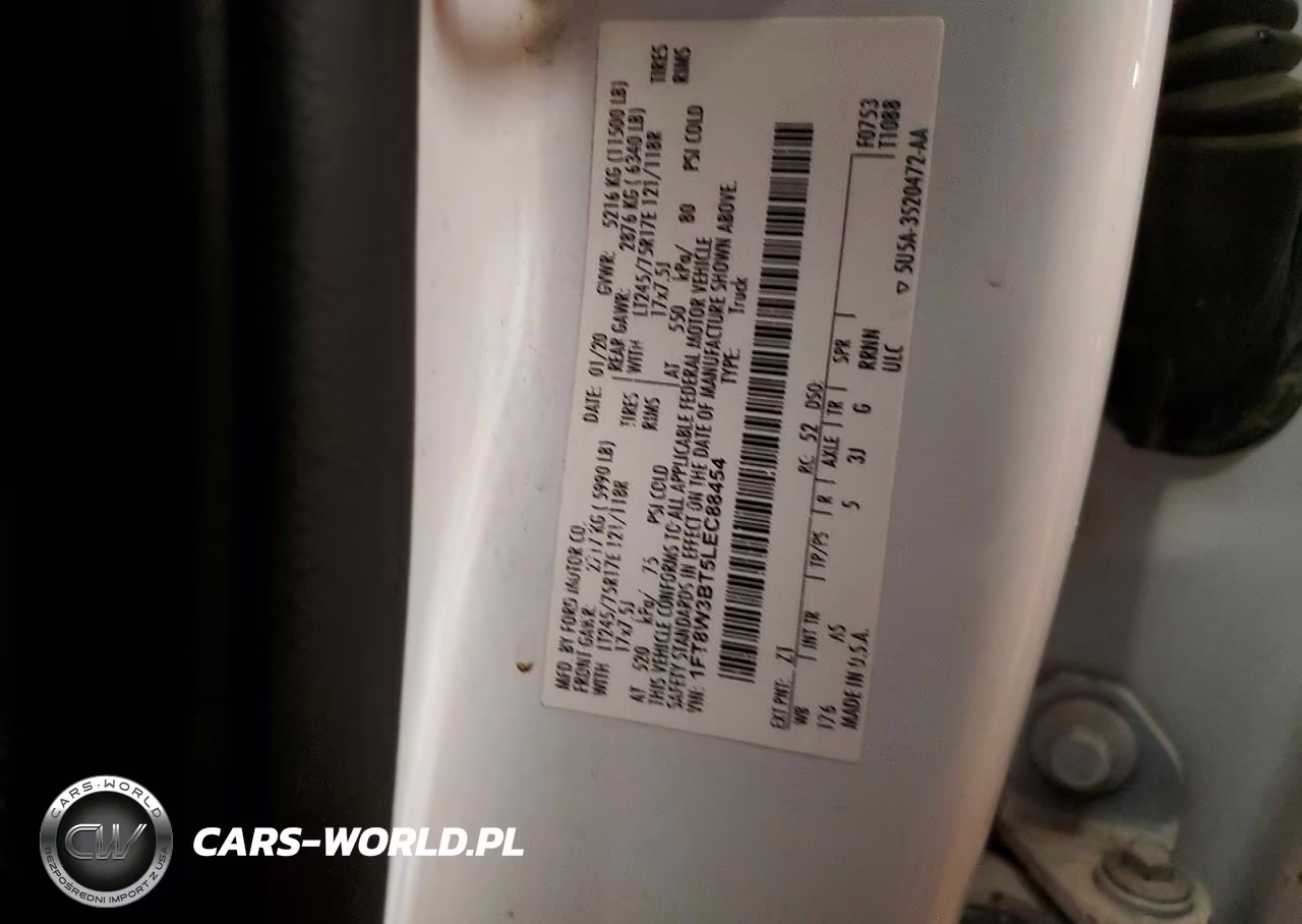 2020 Ford F350 Super Duty VIN:1FT8W3BT5LEC88454 - 12