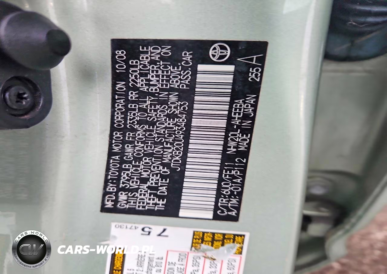 2009 Toyota Prius Base VIN:JTDKB20U493484753 - 12