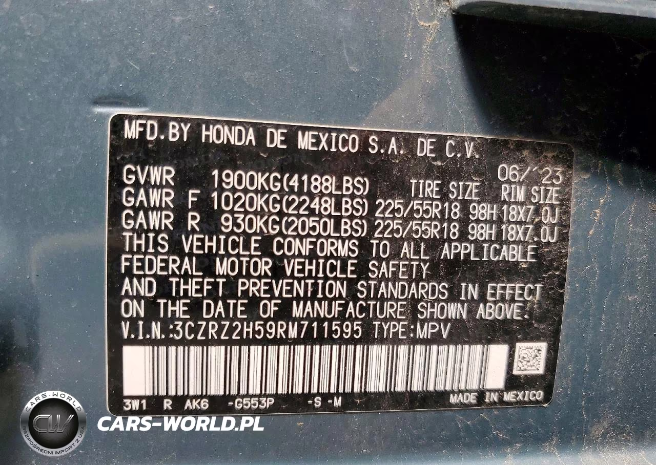 2024 Honda Hr-V Sport VIN:3CZRZ2H59RM711595 - 13
