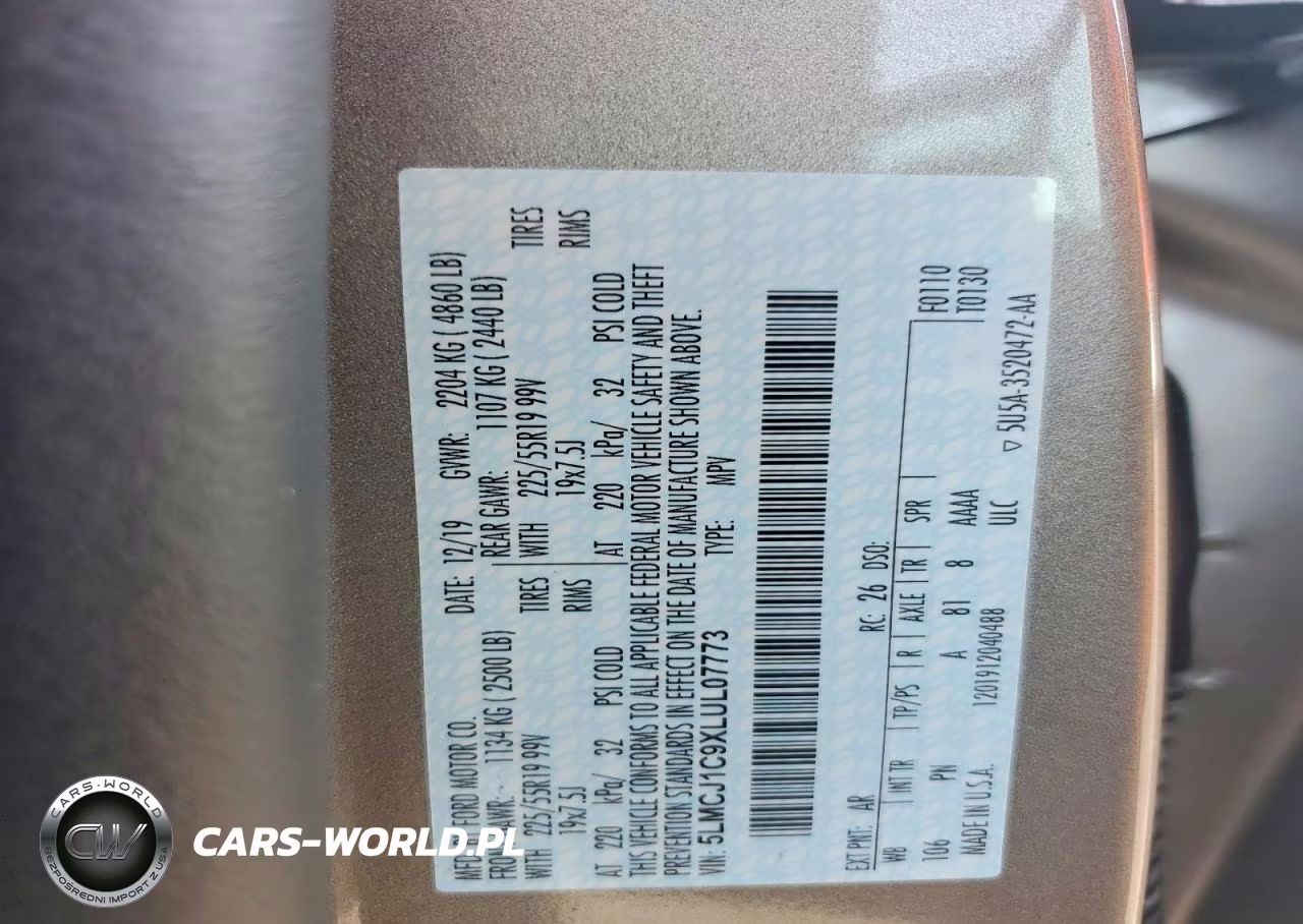 2020 Lincoln Corsair VIN:5LMCJ1C9XLUL07773 - 13
