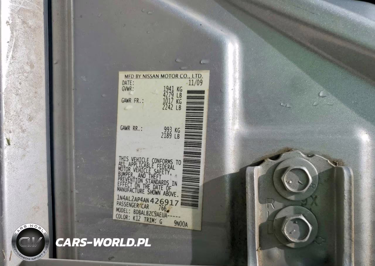 2010 Nissan Altima 2.5 VIN:1N4AL2AP4AN426917 - 12