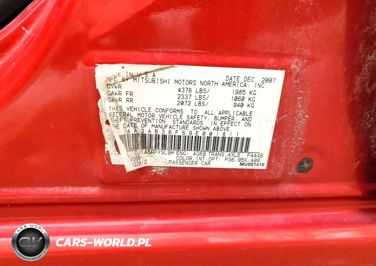 2009 Mitsubishi Galant Es VIN:4A3AB36F69E001811 - 13