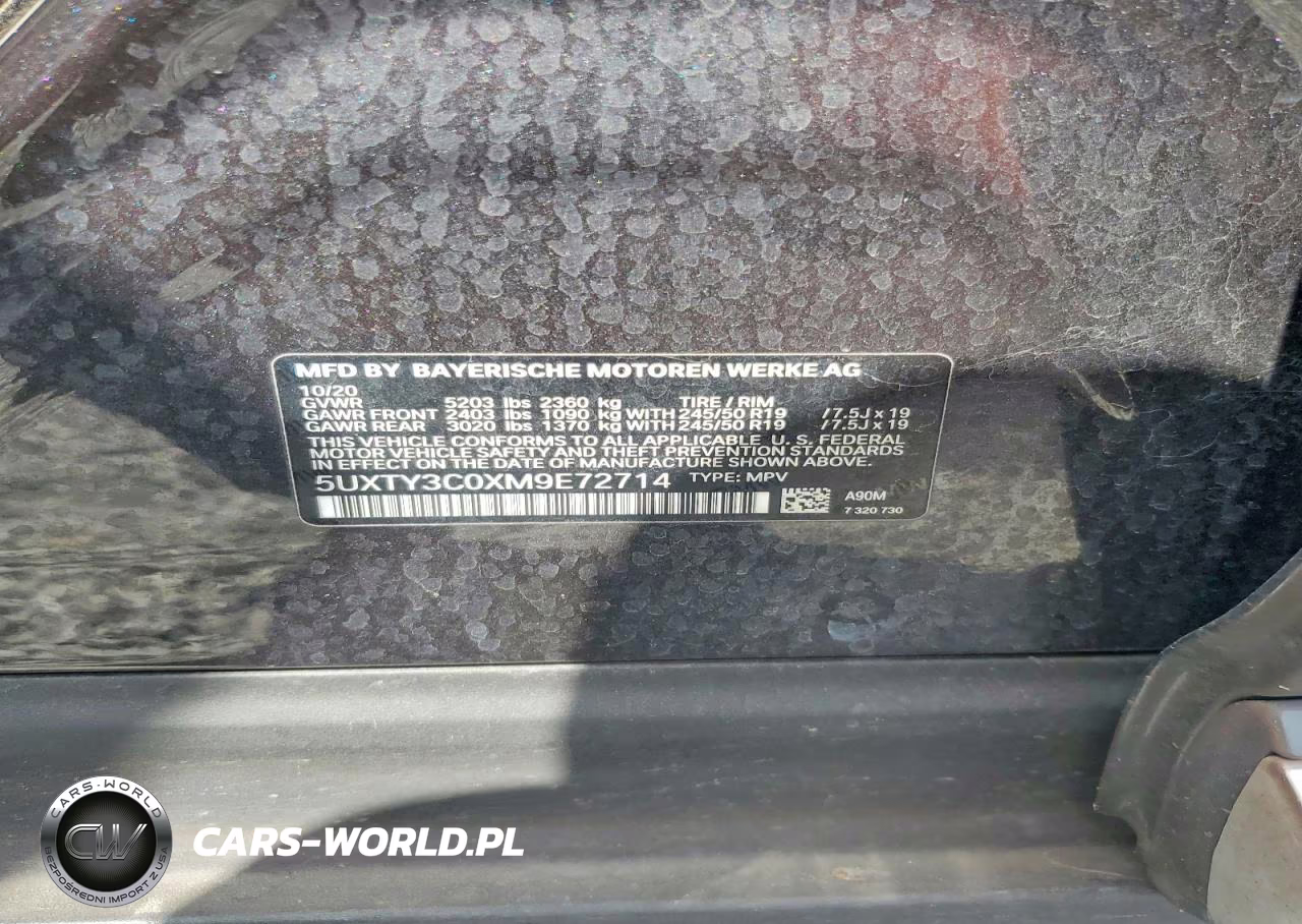 2021 BMW X3 Sdrive30I VIN:5UXTY3C0XM9E72714 - 14