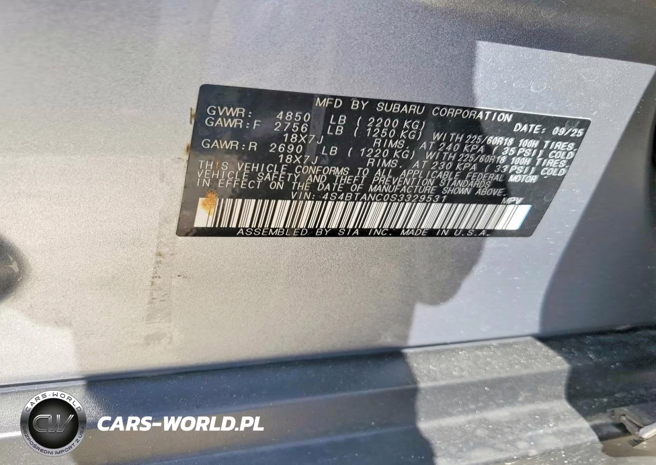 2025 Subaru Outback Limited VIN:4S4BTANC0S3329531 - 13