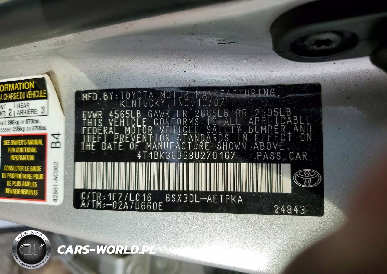 2008 Toyota Avalon Limited VIN:4T1BK36B68U270167 - 12