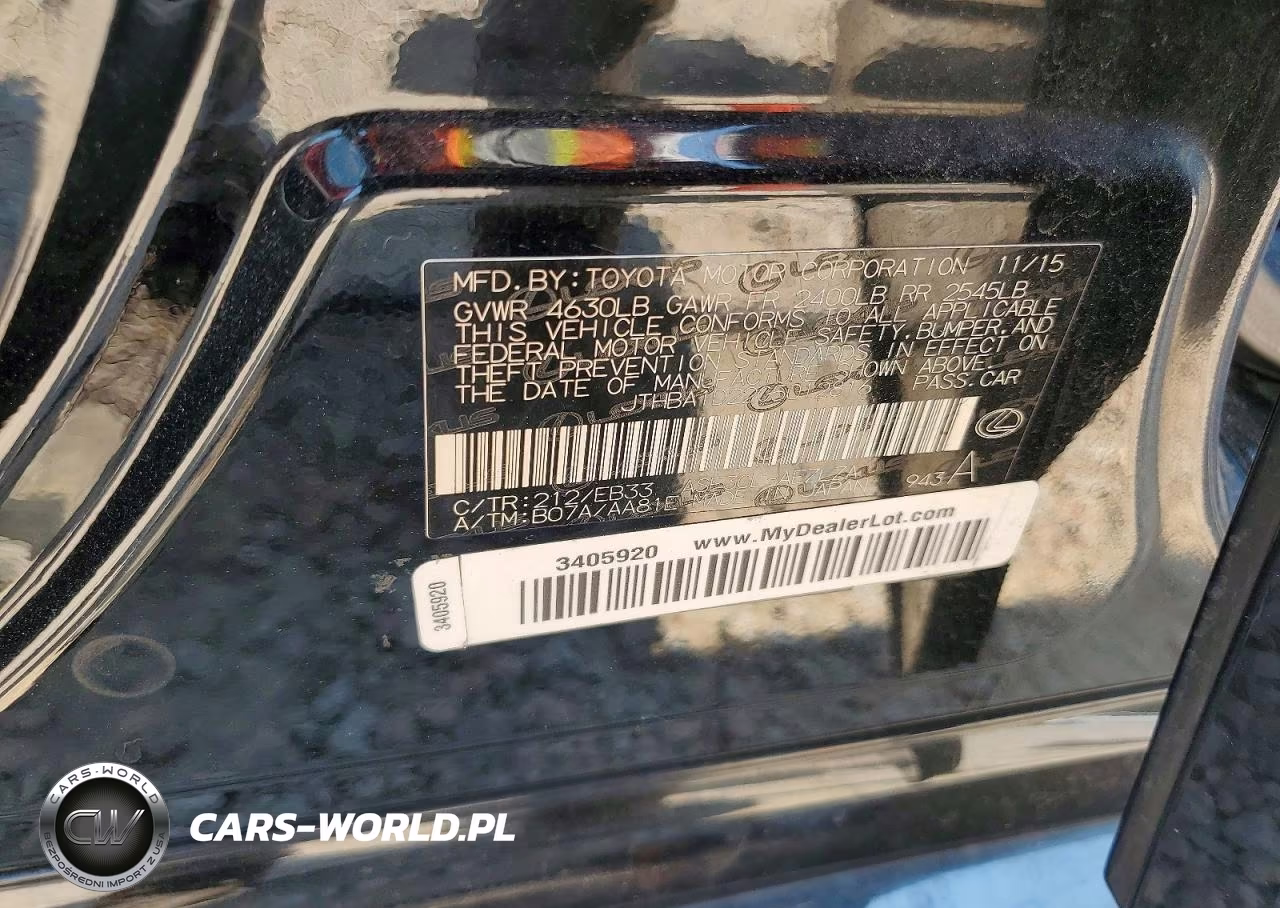 2016 Lexus Is 200T VIN:JTHBA1D22G5012816 - 12