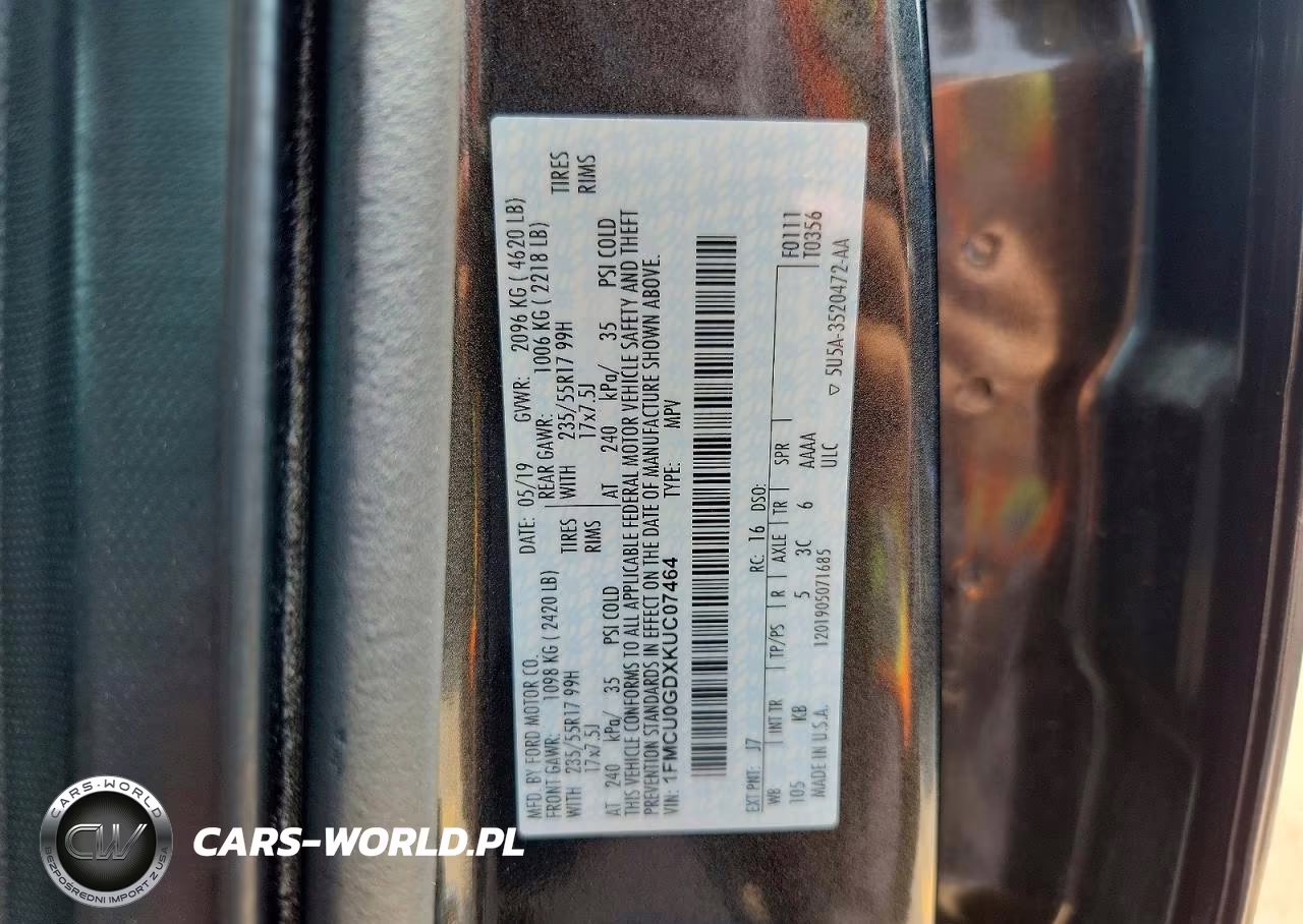 2019 Ford Escape Se VIN:1FMCU0GDXKUC07464 - 14