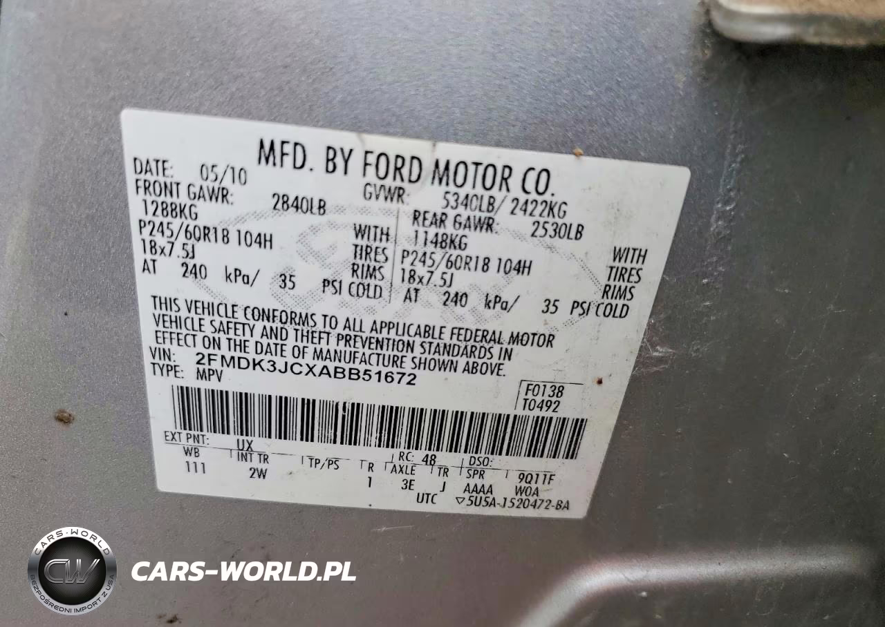 2010 Ford Edge Sel VIN:2FMDK3JCXABB51672 - 13