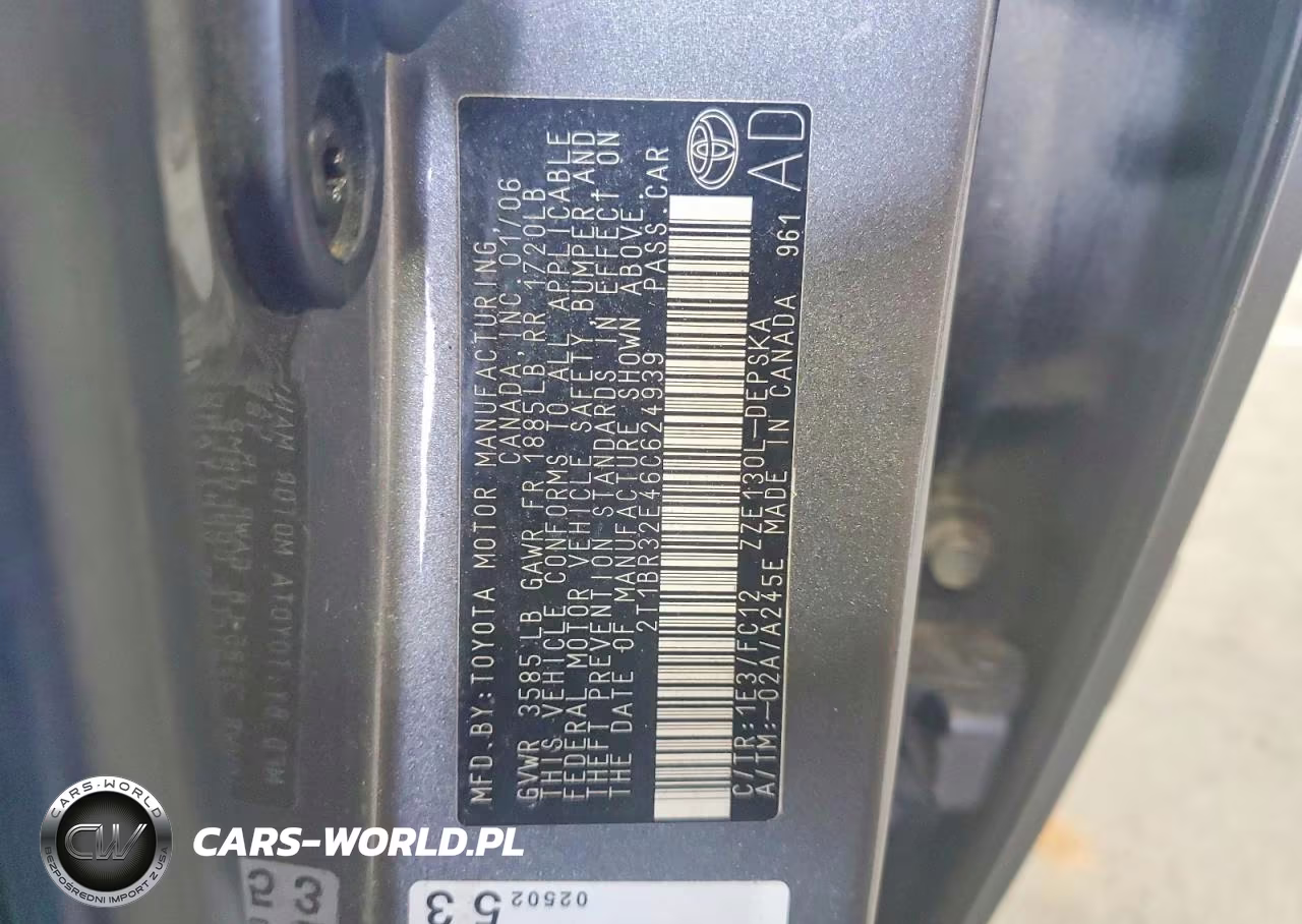 2006 Toyota Corolla S VIN:2T1BR32E46C624939 - 13