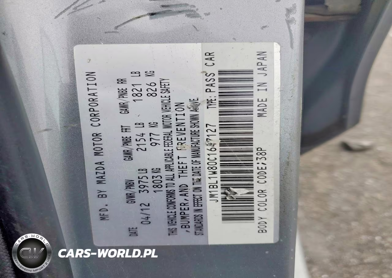 2012 Mazda 3 I VIN:JM1BL1W80C1647127 - 13
