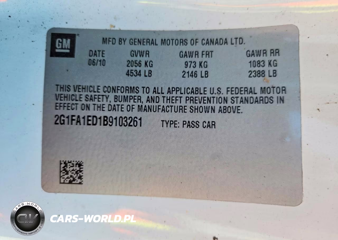 2011 Chevrolet Camaro Ls VIN:2G1FA1ED1B9103261 - 12