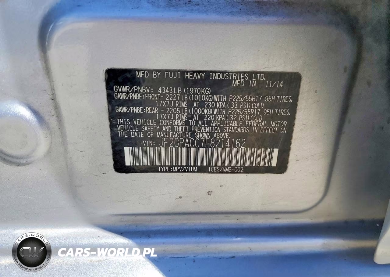 2015 Subaru Xv Crosstrek 2.0 Premium VIN:JF2GPACC7F8214162 - 13