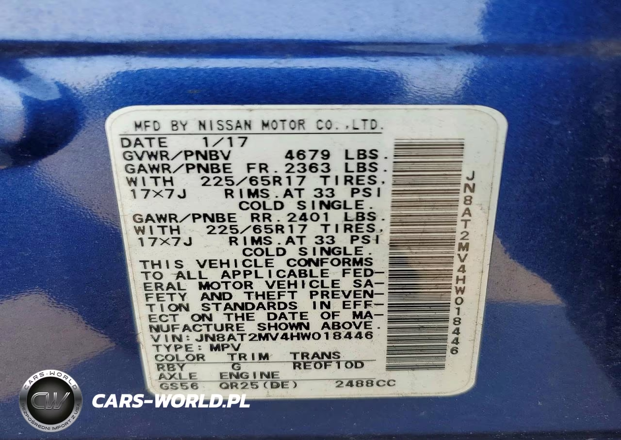 2017 Nissan Rogue Sv VIN:JN8AT2MV4HW018446 - 14