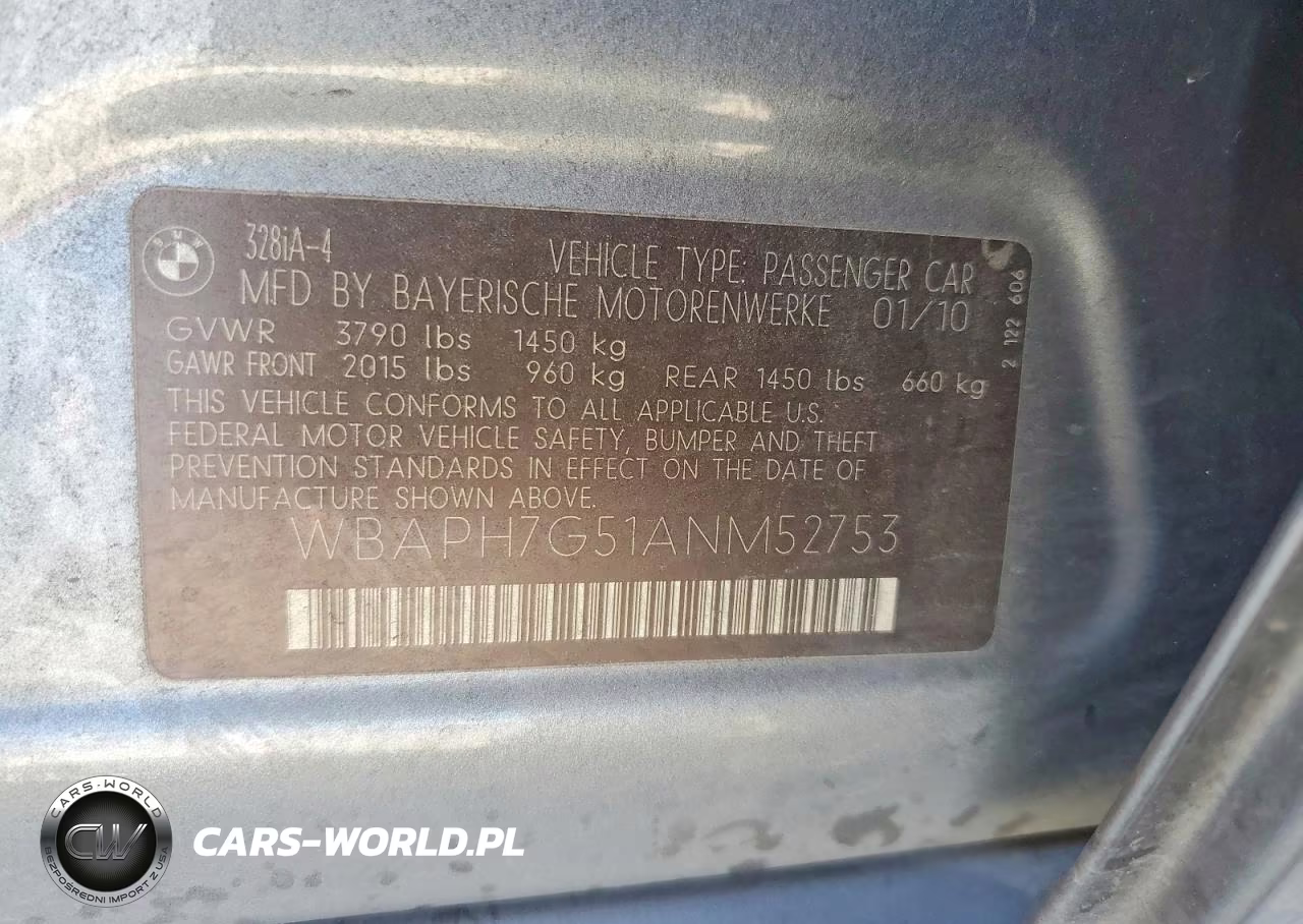 2010 BMW 328 I VIN:WBAPH7G51ANM52753 - 12