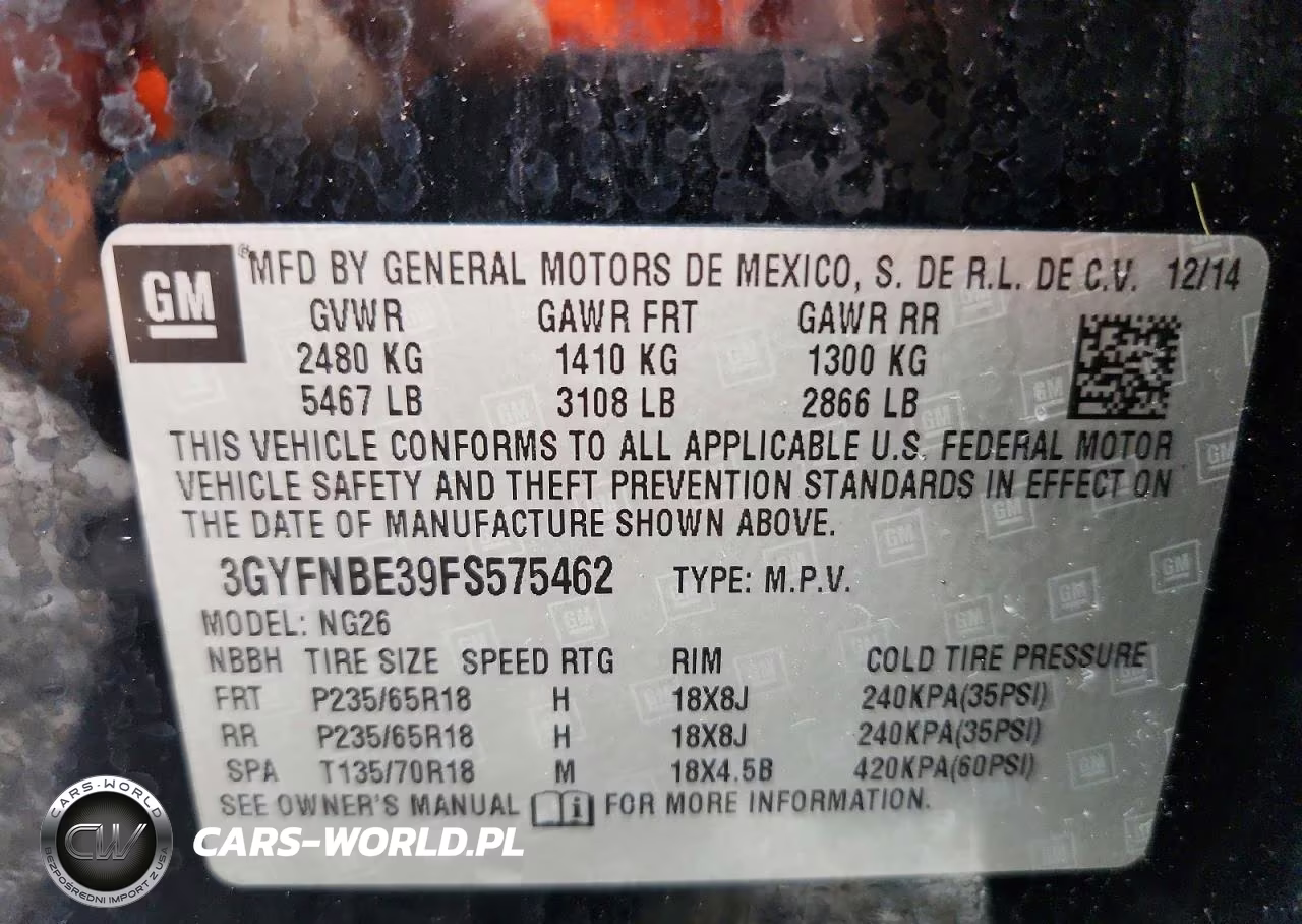 2015 Cadillac Srx Luxury Collection VIN:3GYFNBE39FS575462 - 14