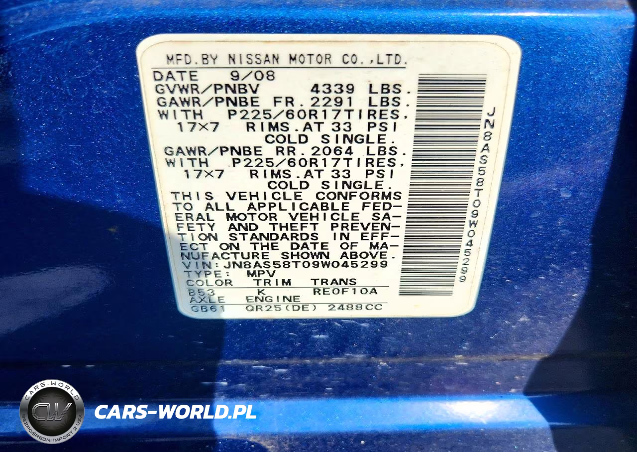 2009 Nissan Rogue S VIN:JN8AS58T09W045299 - 13