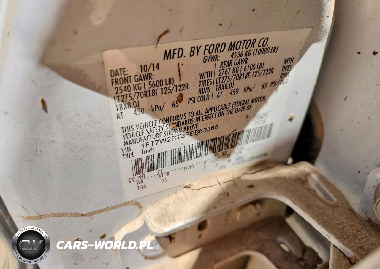 2015 Ford F250 Super Duty VIN:1FT7W2BT3FEB63365 - 12