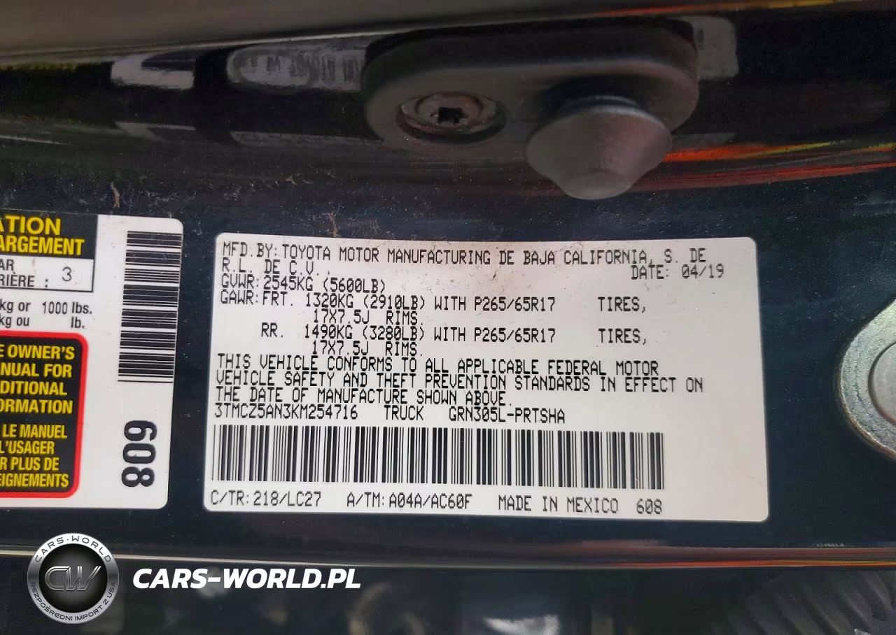 2019 Toyota Tacoma Trd Sport VIN:3TMCZ5AN3KM254716 - 12