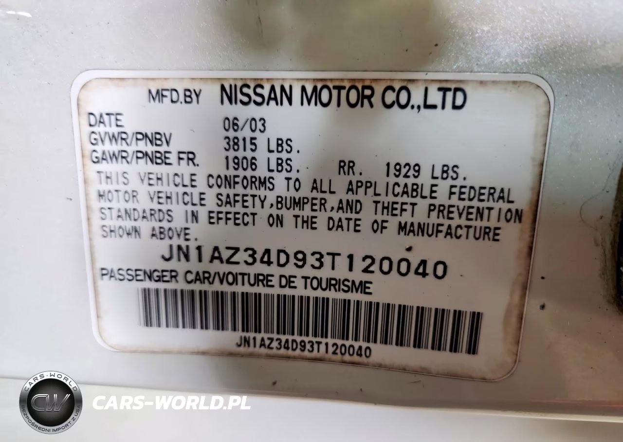 2003 Nissan 350Z Coupe VIN:JN1AZ34D93T120040 - 12