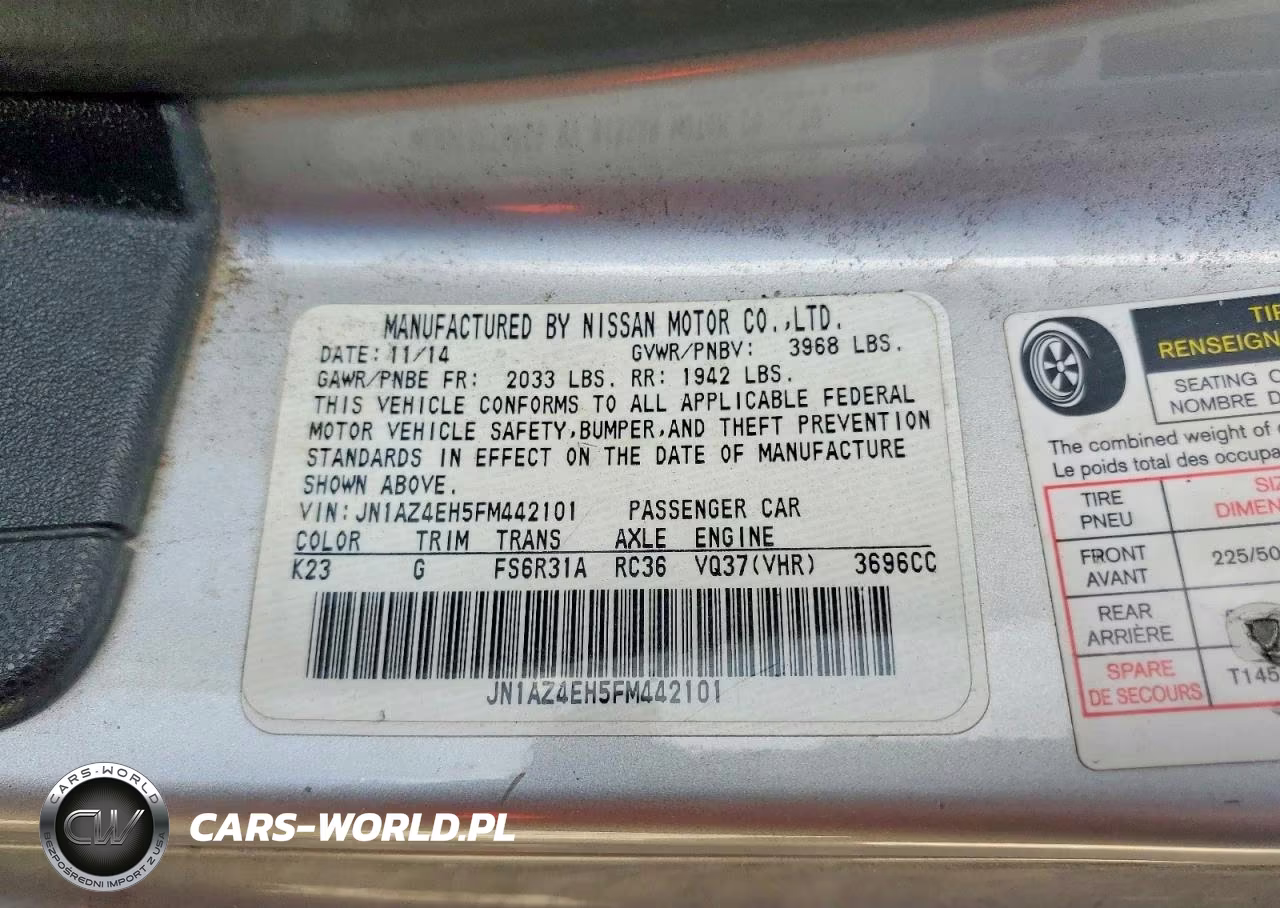 2015 Nissan 370Z Base VIN:JN1AZ4EH5FM442101 - 13