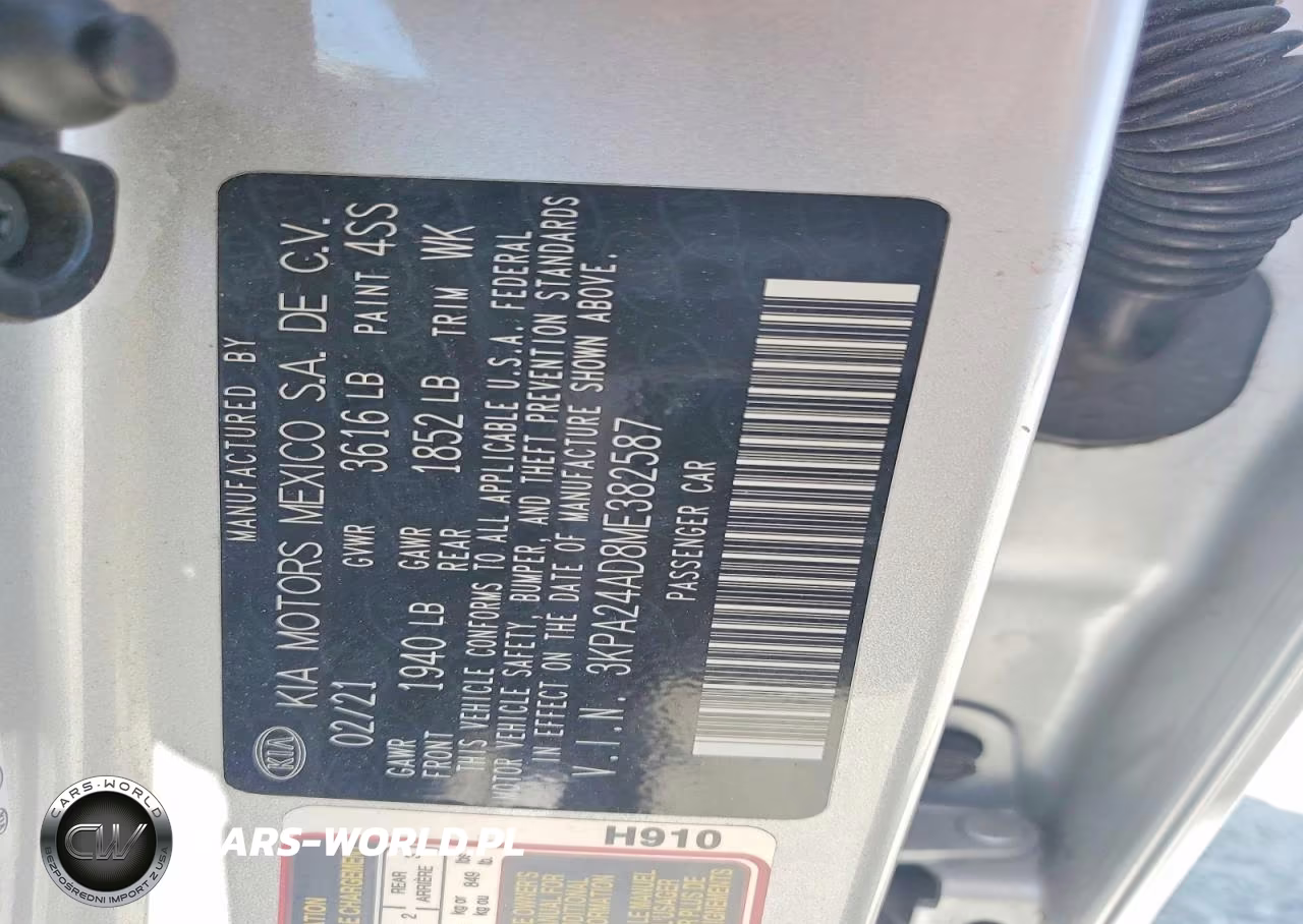 2021 Kia Rio S VIN:3KPA24AD8ME382587 - 12