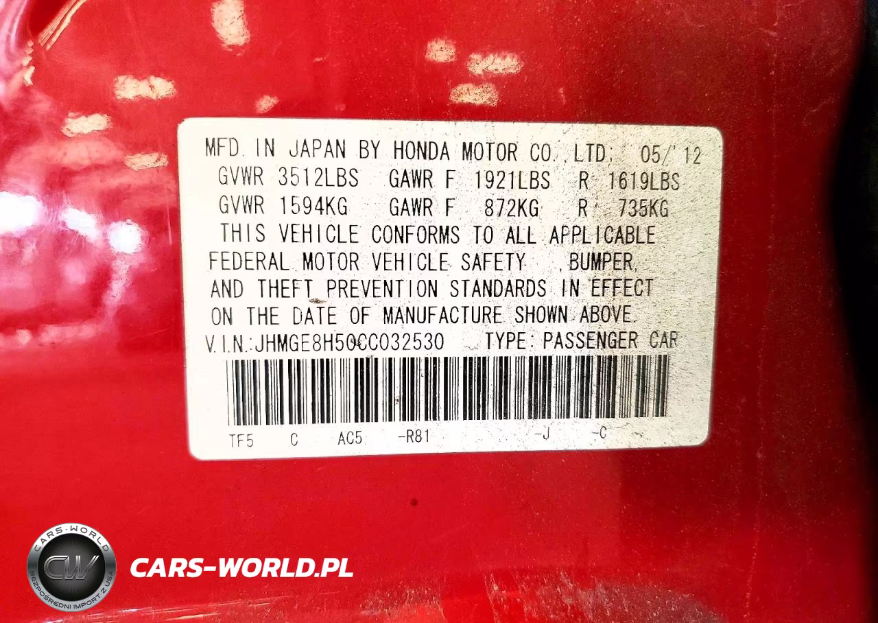 2012 Honda Fit Sport VIN:JHMGE8H50CC032530 - 14