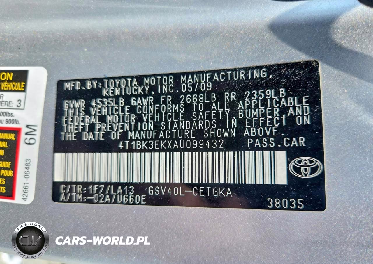 2010 Toyota Camry Xle V6 VIN:4T1BK3EKXAU099432 - 13