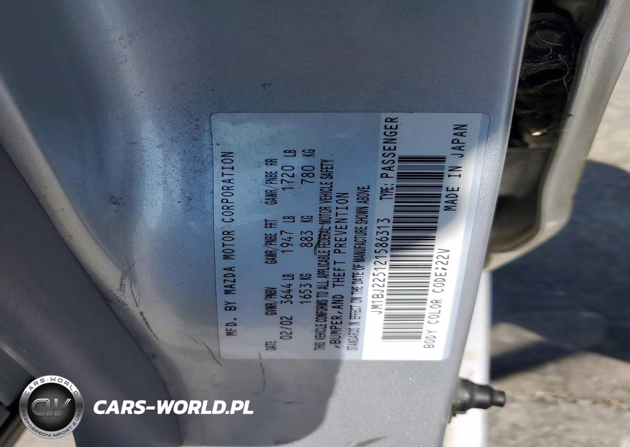 2002 Mazda Protege Dx VIN:JM1BJ225121586313 - 12