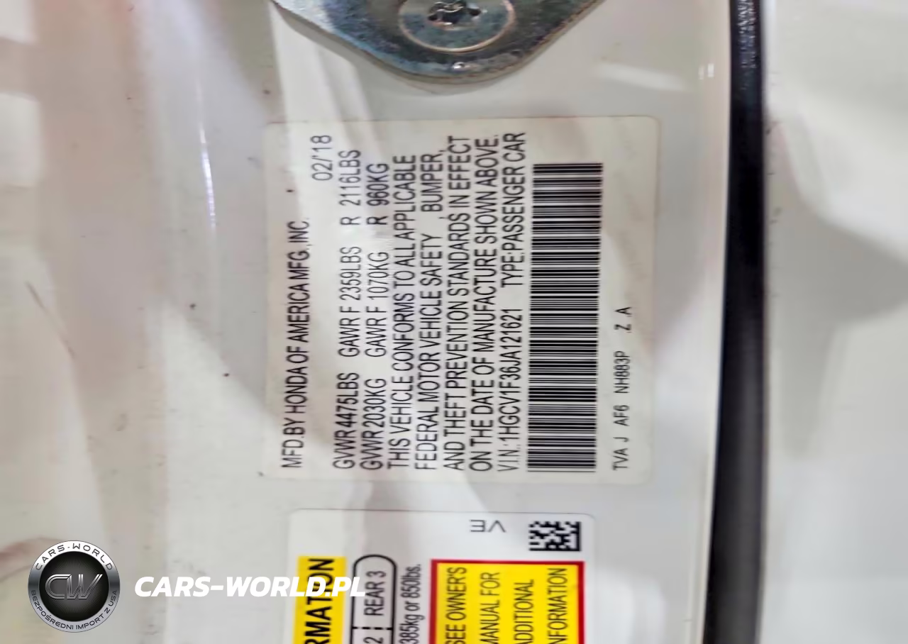 2018 Honda Accord Sport VIN:1HGCV1F36JA121621 - 13