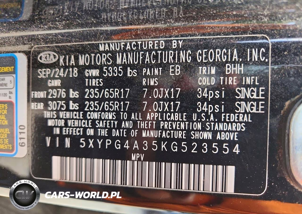 2019 Kia Sorento Lx VIN:5XYPG4A35KG523554 - 13