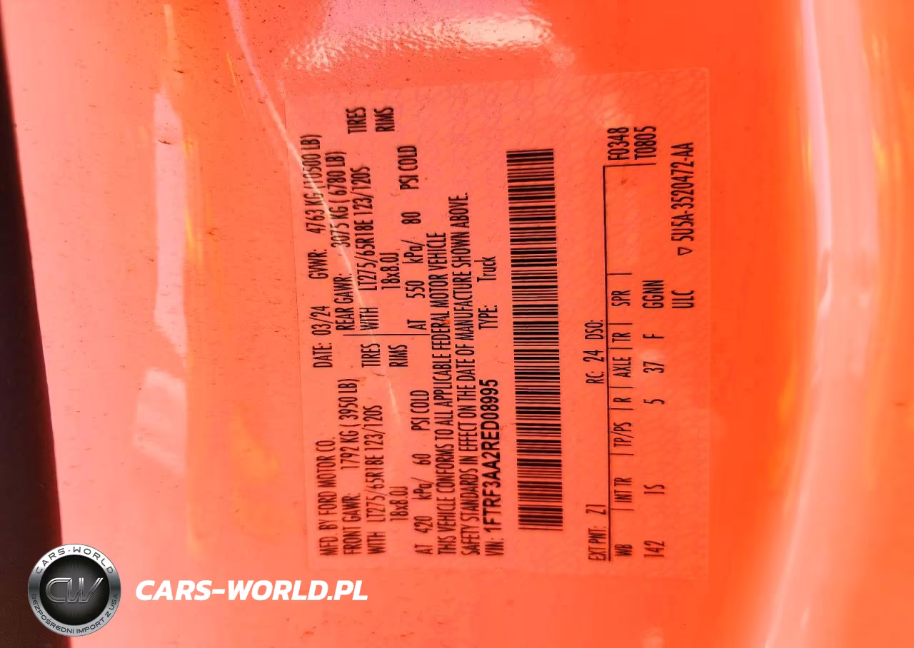 2024 Ford F350 Super Duty VIN:1FTRF3AA2RED08995 - 10